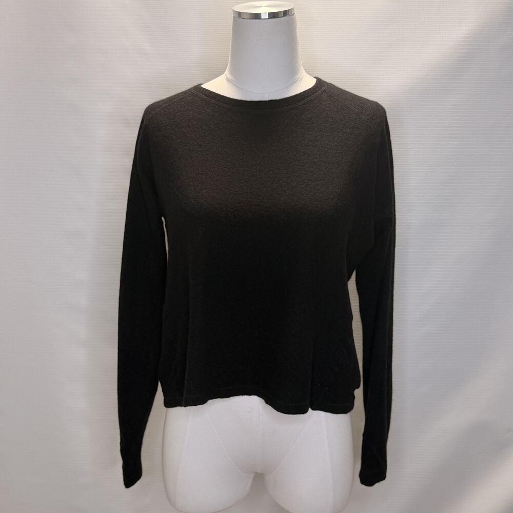Paka Sweater Womens XL Black Royal Alpaca Merino Crewneck Thumbholes Pullover